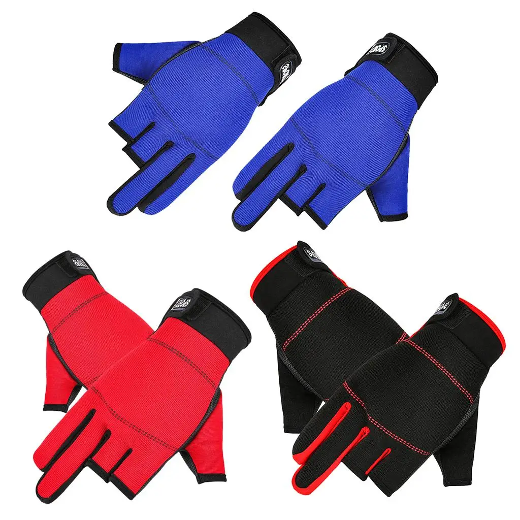 Thermal Fishing Gloves Adjustable Women Men 3 Cut Finger Glove Mittens