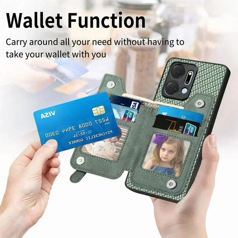 Luxury Leather Zipper Wallet Phone Case Cover