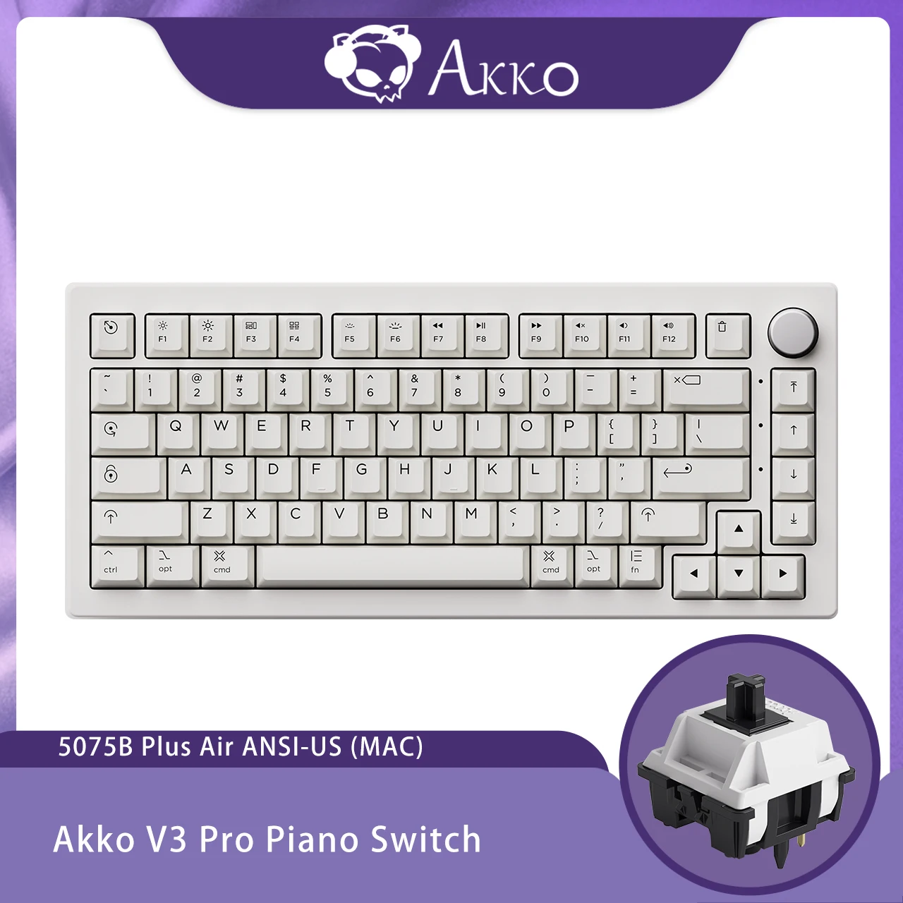 Akko 5075B ISO Barebone-toetsenbord-kit, 2,4 GHz/BT5.0