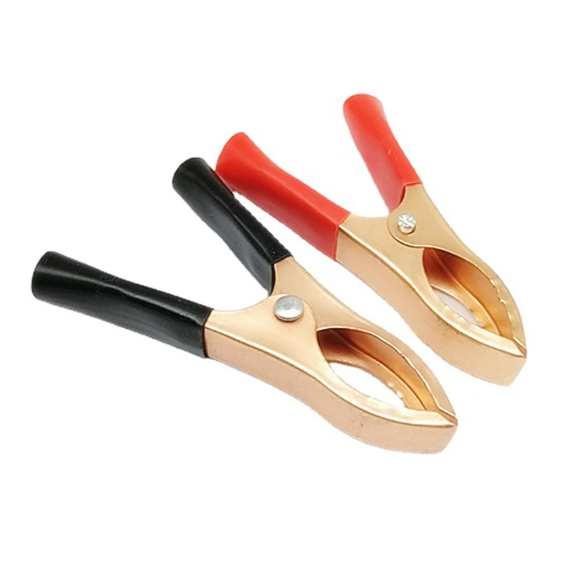 

2Pcs Copper Plated Crocodile Clip Test Clip Electric Clip Car Battery Clip