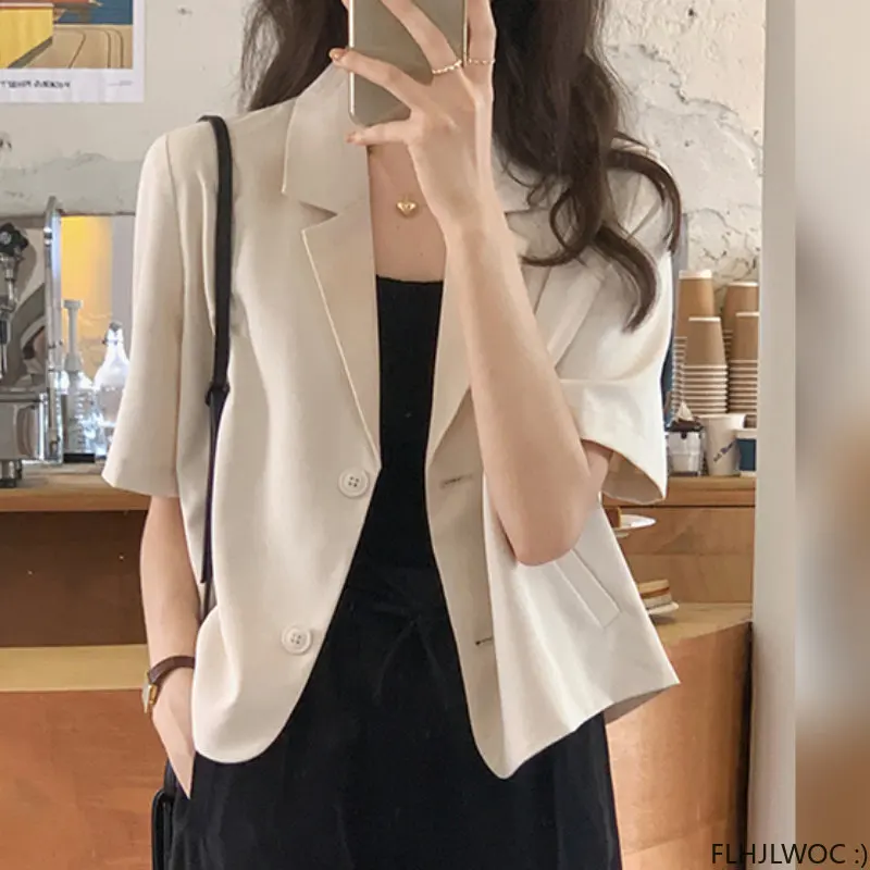 

Женский офисный пиджак на пуговицах, элегантный укороченный пиджак в Корейском стиле, модный пиджак в Корейском стиле, 2023