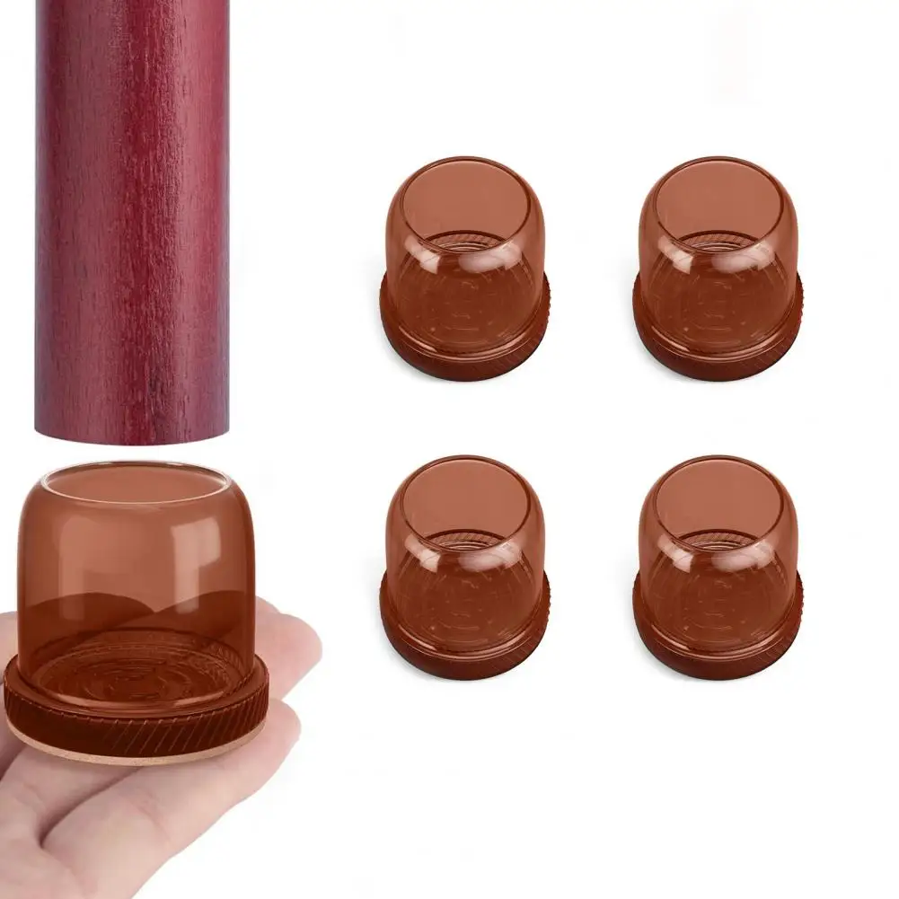 4 Pcs Chair Leg Cover Anti-Slip Scratch-resistant Silicone Table Leg Floor Protectors With Felt For Furniture Hardwood Floors 3