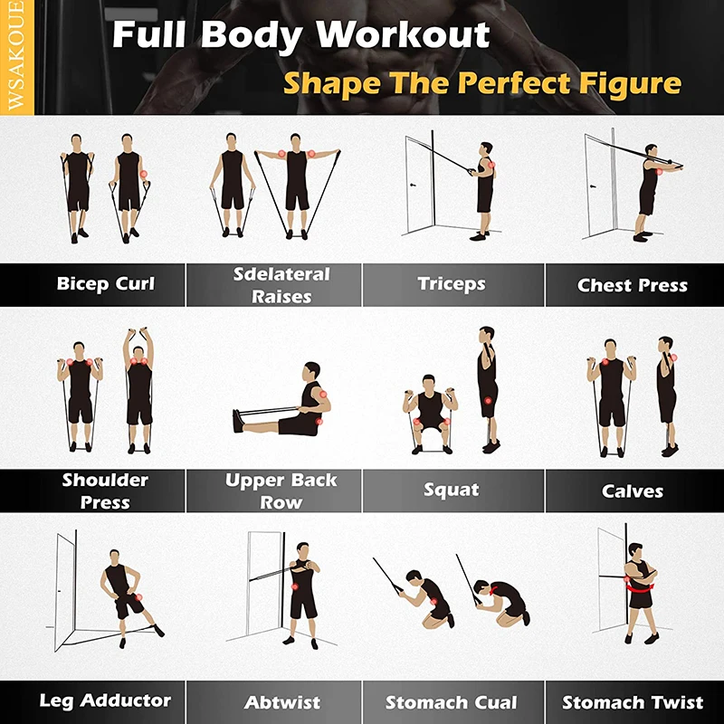 Resistance Bands Set Exercise With Handles 5 Tube Fitness For At Home Strength Training Equipment