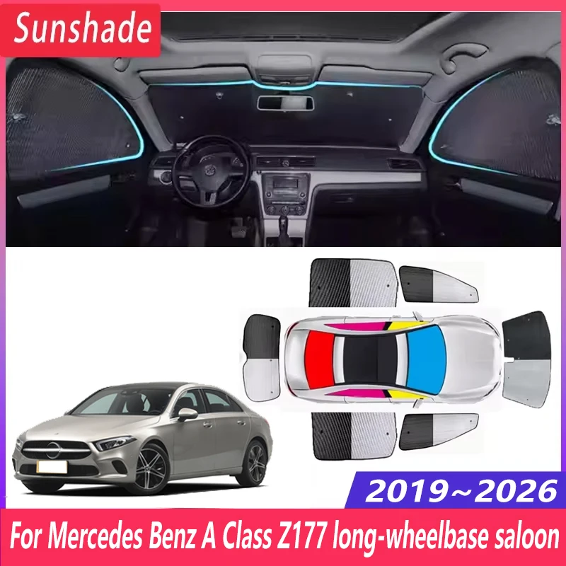 Car Sunshade For Mercedes Benz A Class Z177 ~2026 Sedan Heat Insulation Sun Protection Sunshade Windshield Visor Accessories