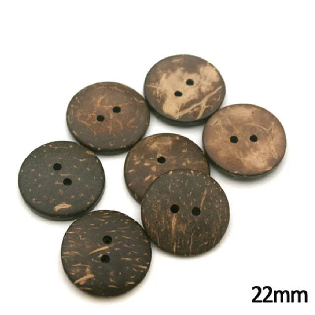 100Pcs Natural Coconut Buttons for Sewing, Round Brown Buttons, 2 Holes,  22mm, COCO011, - AliExpress