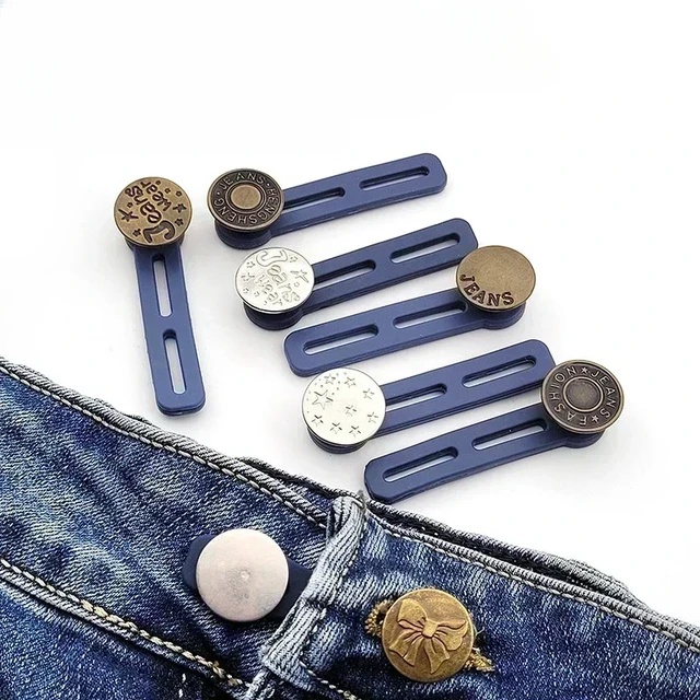 Denim Waist Extenders for Men and Women(6 Pack), Adjustable Waistband  Expanders for Jeans Trousers Pants Buttons Extender Set : : Home &  Kitchen