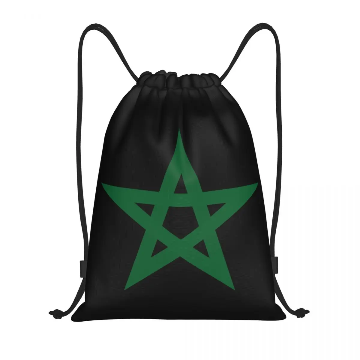 

Custom Morocco Flag Drawstring Bag for Training Yoga Backpacks Men Women Moroccan Proud Patriotic Sports Gym Sackpack