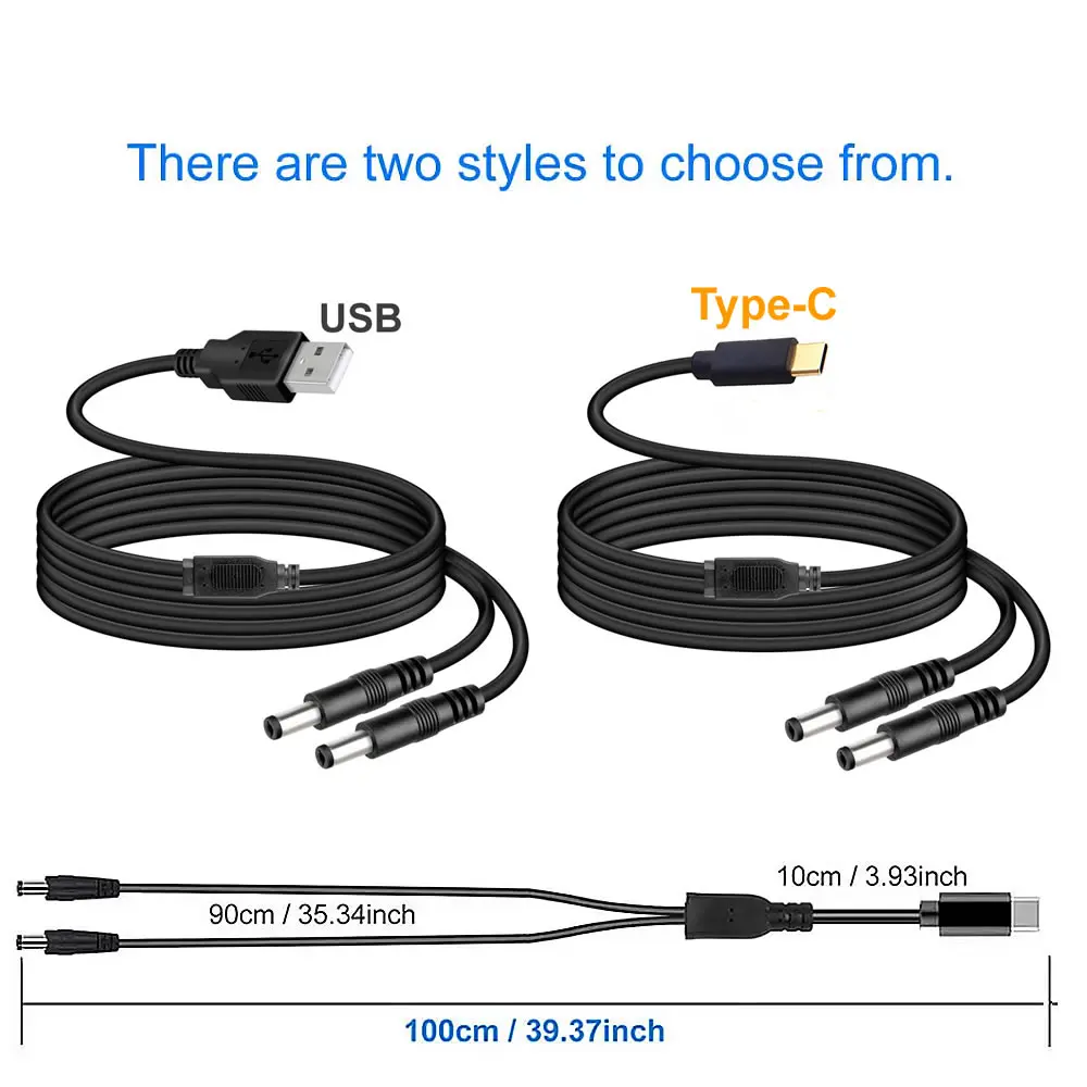 Enhanced Product Title:  
Dual DC Powered USB-C Splitter Cable for Versatile Electronics Charging