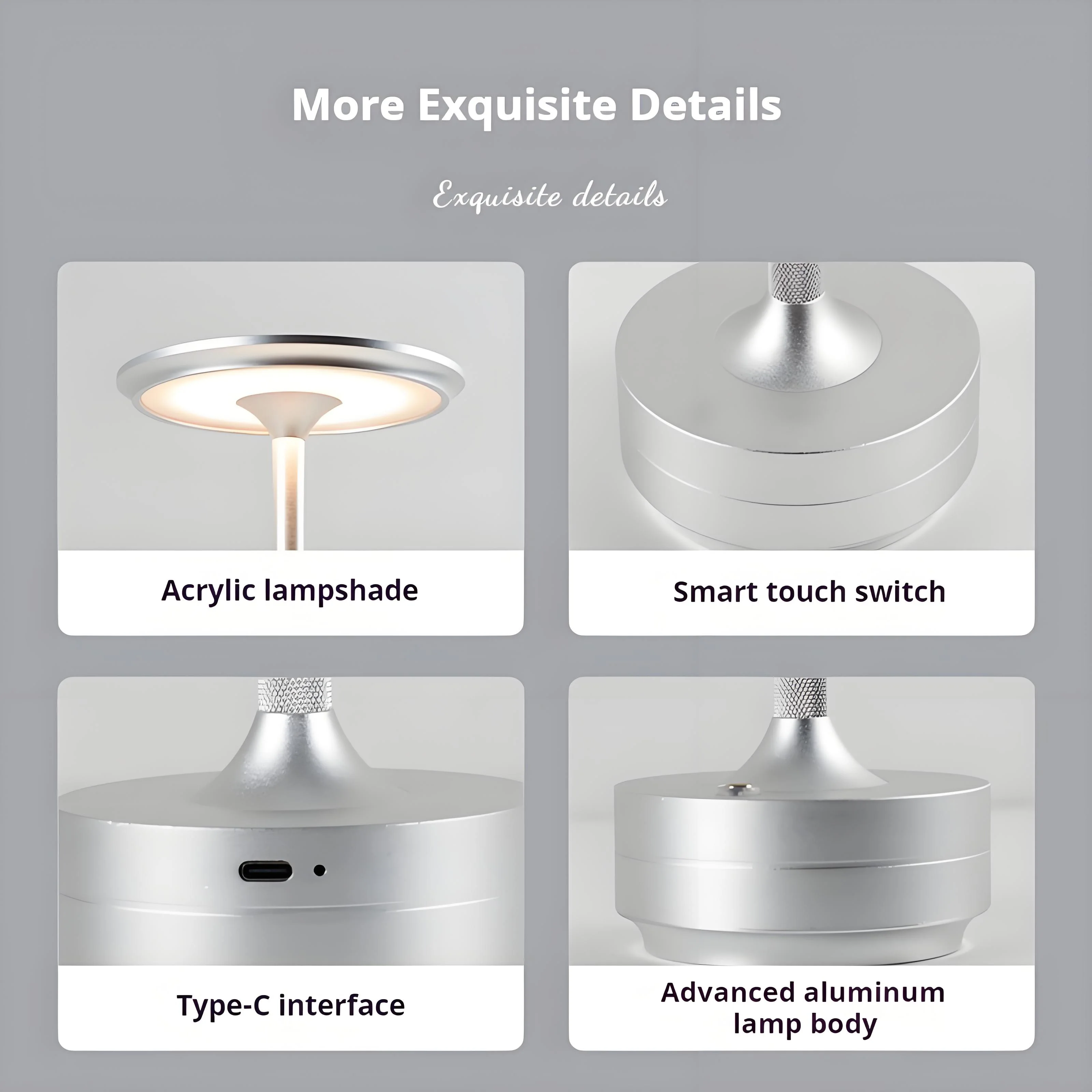 Wireless Simple Charging LED Desk Lamp Restaurant Bar Table Lamp Dimming Atmosphere Retro Portable Charging Touch USB Read Lamp
