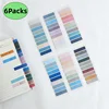 6 Packs 1200 Sheets Transparent Sticky Notes Self-Adhesive For Annotation Books Clear Notepads Memo Bookmarks Pad Tabs 3