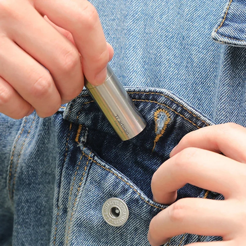 Tiartisan Pill Cases Kitchen Storage Box Capsule Drug Home Pure Titanium Cartridge Pillcase Keychain Waterproof Delicate Ta6170 4