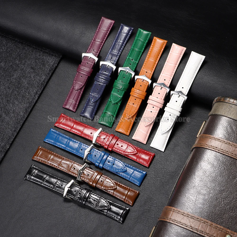 Premium Calfskin Leather Watch Strap with Steel Buckle