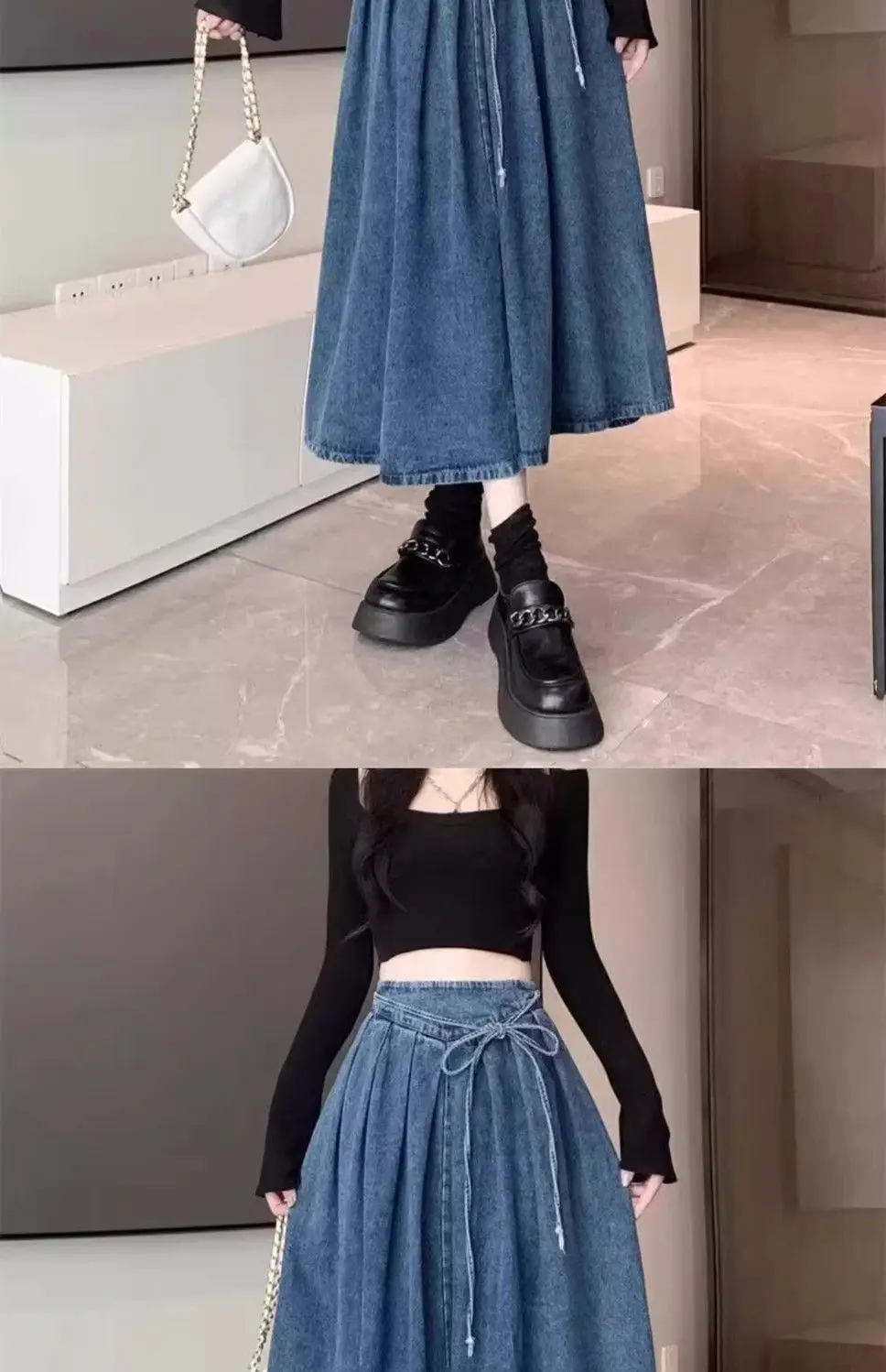 Denim skirt view 3