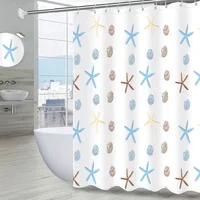 Cartoon pattern starfish bathroom shower curtain Bathroom partition curtain light opaque Waterproof material bathroom more refre