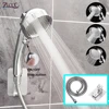 Zloog 3 Modes Adjustable Silver Black Shower Head High Pressure Handheld Showers Pressurized Bathroom Showerhead Set with Hose 1