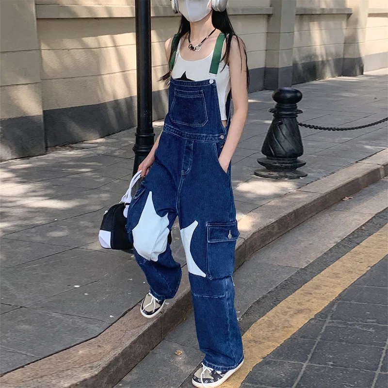 Schlankmachende, bodenlange Overalls für Damen, Sommer, dünne, hoch taillierte, weit geschnittene Hosen, modisches, altersverjüngendes Design – Detail 7