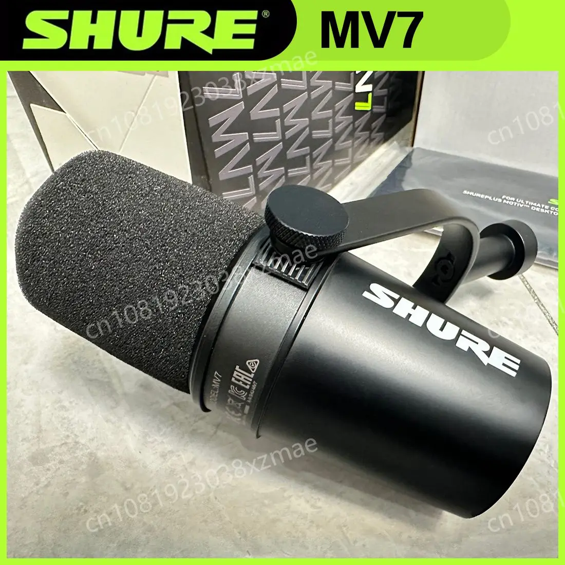 Original SHURE MV7 Hybrid USB/XLR Dynamic Microphone Outdoor Live Selectable Frequency Response Built-in Sound Card Microphone Audio device