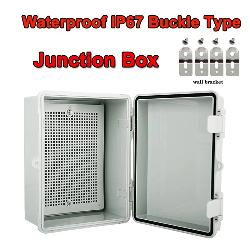 Caja de conexiones de plástico ABS IP67, carcasa con bisagras, carcasa Universal para proyecto eléctrico, cubierta transparente de PC gris, 220x170| | - AliExpress