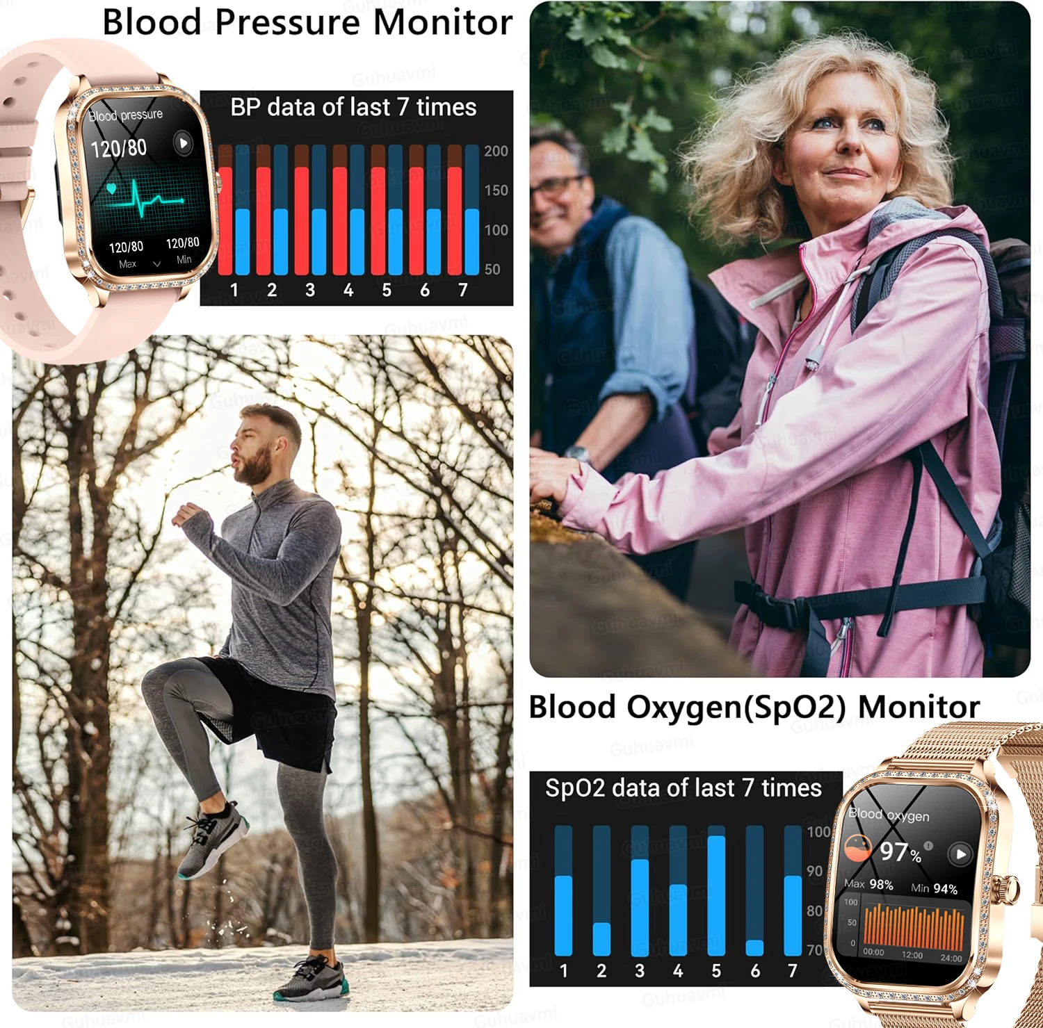 2025 New GPS Track Smart Watch Ladies 466*466 HD Screen Heart Rate Blood Pressure BT Call Smartwatches Women For Android IOS 4