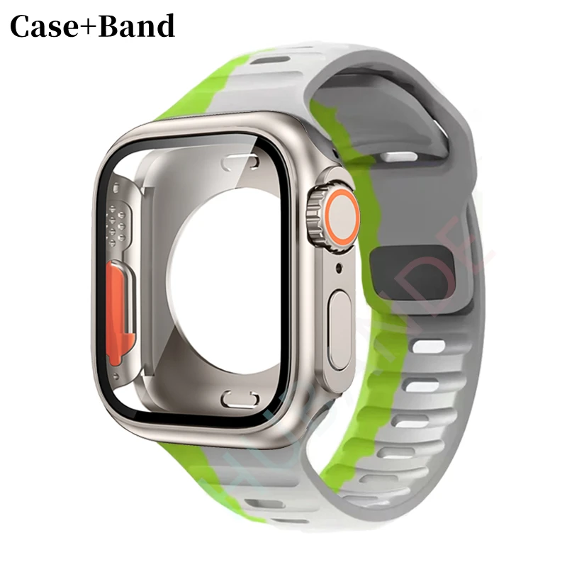 Sleek Silicone Watch Strap with Screen Protector Set