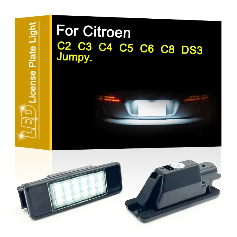 

12V LED Number Plate Lamp For Citroen Berlingo C2 C3 C4 C5 C6 C8 DS3 Jumpy White License Plate Light Assembly
