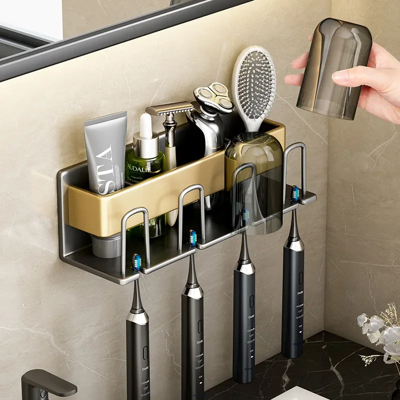 Toothbrush Holder Wall Mounted Storage Hook Bathroom Accessories