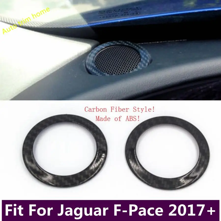 

Carbon Fiber Look Dashboard Stereo Speaker Audio Sound Ring Molding Garnish Cover Trim For Jaguar F-Pace 2017 - 2022 Accessories