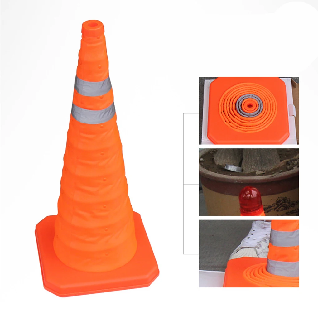 70cm Collapsible Traffic Cone Road Multi Purpose Folding Pop Up Parking Reflective Safety Cone