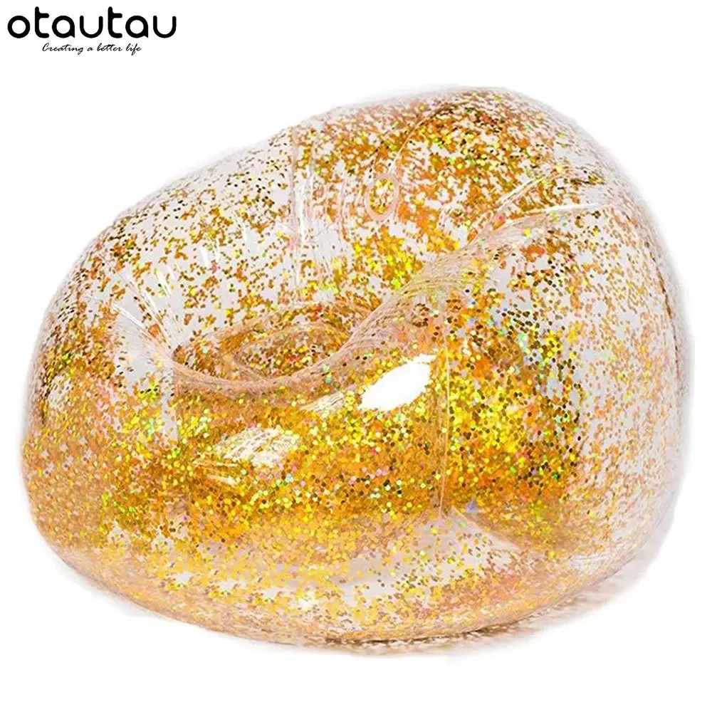 OTAUTAU Inflatable Sofa PVC Outdoor Portable Simple Pouf Ottoman Salon Garden Beach Camping Couch Frameless Furniture SF066