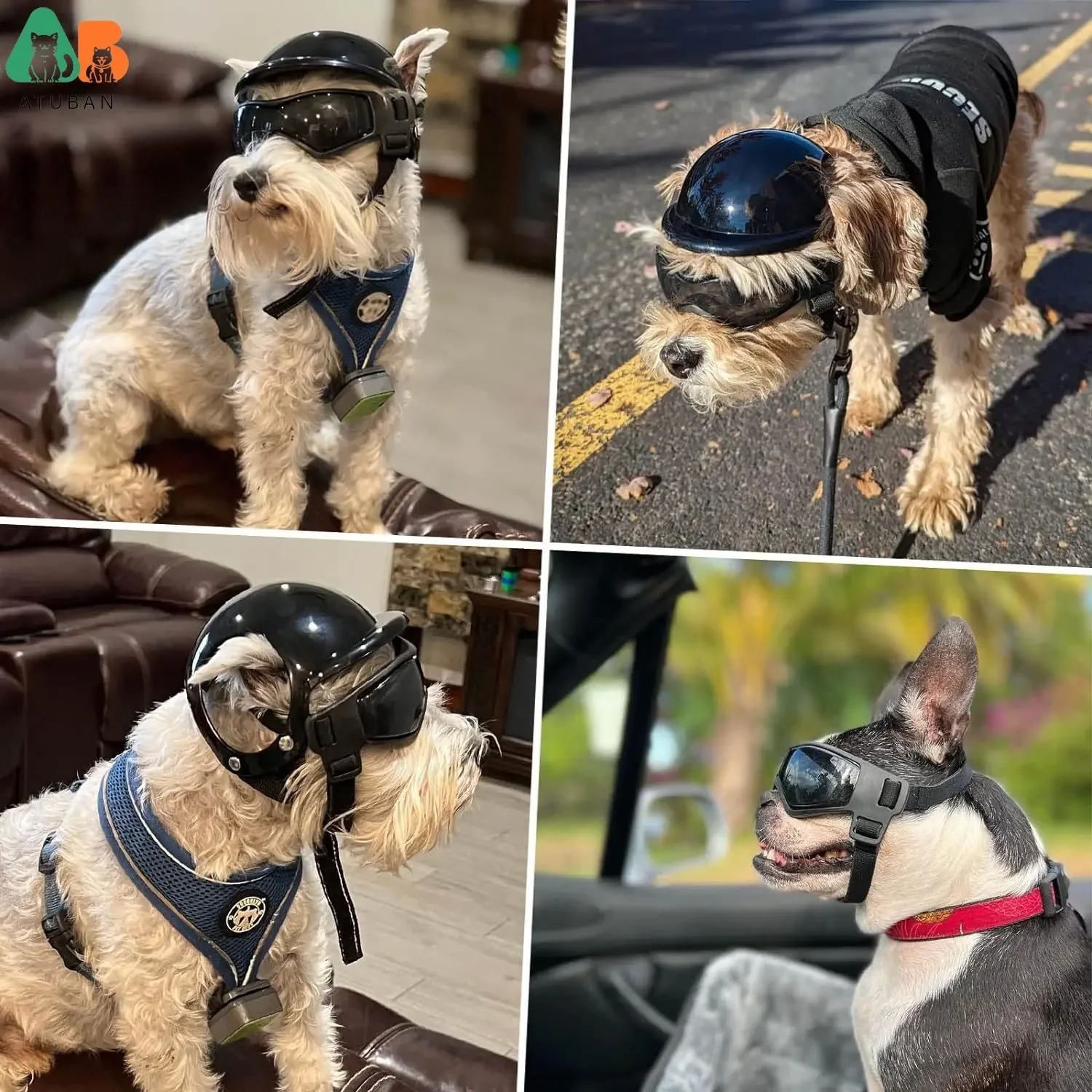 ATUBAN Adjustable Dog Goggles 6