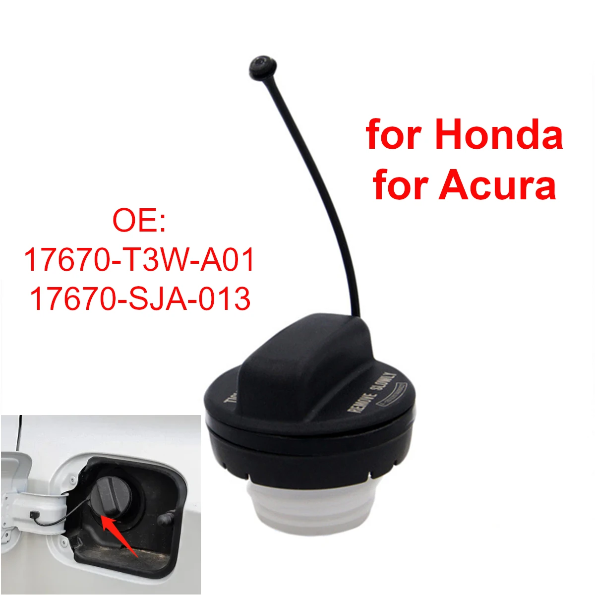 

Car Inner Fuel Tank Cap Gas Petrol Oil Filler Cover 17670-T3W-A01 for Honda Civic CR-V Accord Odyssey Pilot Jazz City Acura Fit