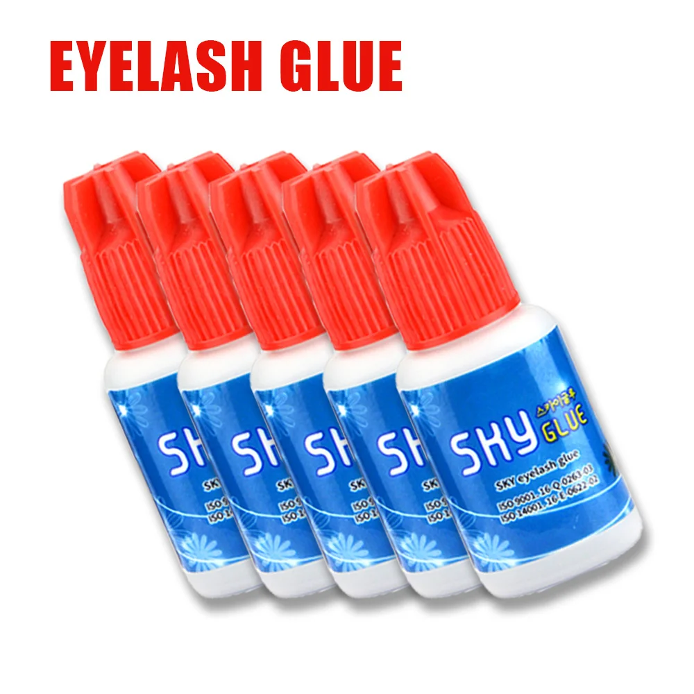 

Low Odor Lashes Glue 1-2s Dry Thin Black Lash Glue Safe Eyelashes glue Waterproof Lash Extension Supplies 5 Bottles