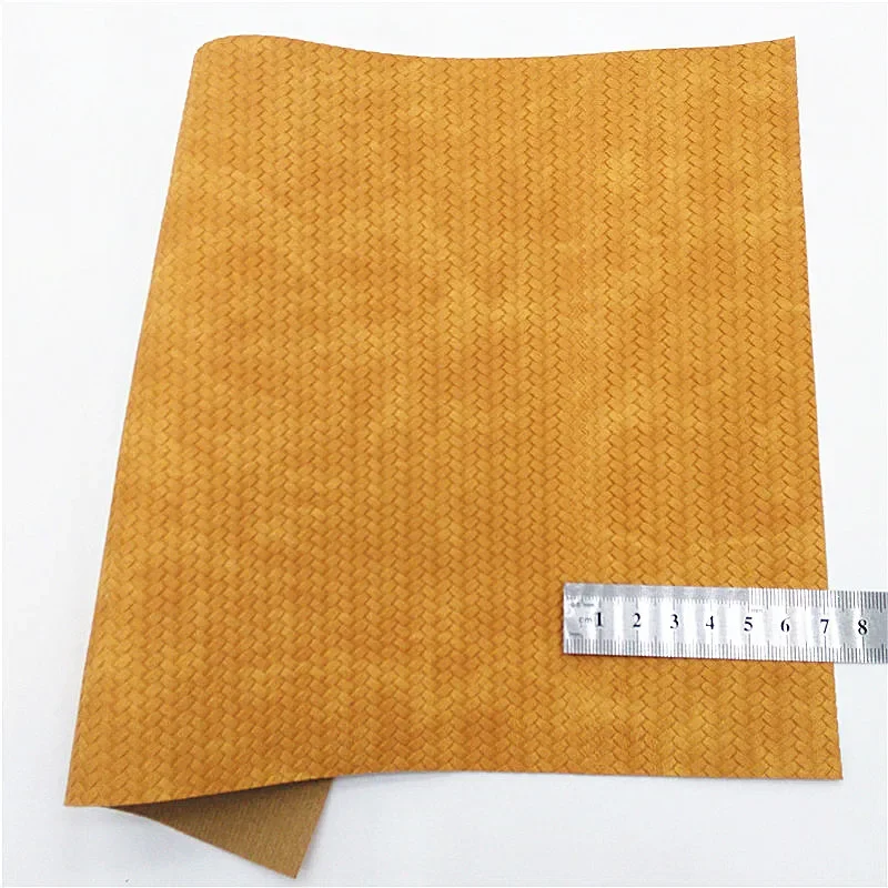 Autumn Leaves Glitter Leather Foxes Rainbow Printed Synthetic Leather Weave Faux Sheets For Bow DIY 21x29CM Q1395