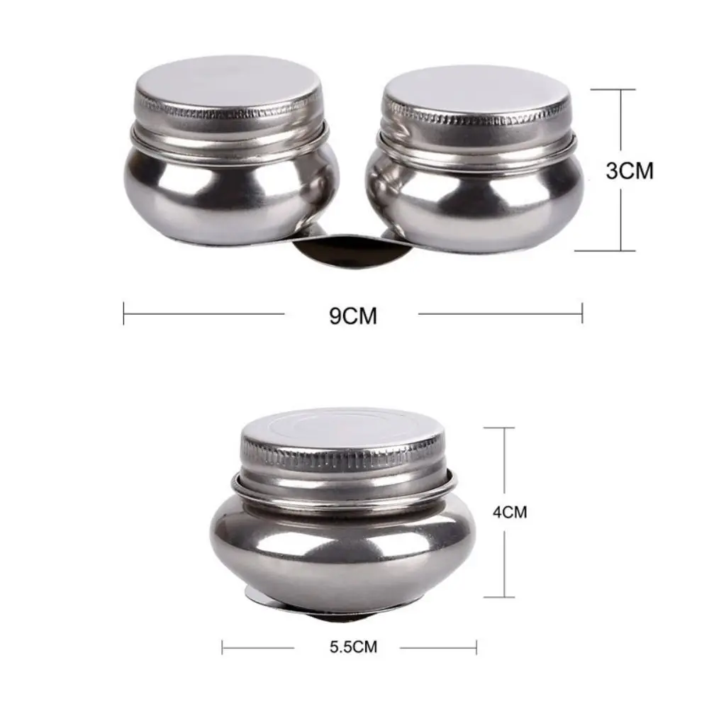 뚜껑이 있는 스테인레스 스틸 페인팅 오일 포트 누출 방지 수채화 딥퍼 싱글/더블 홀 전문 오일 페인트 박스 학생용