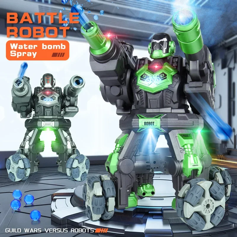 JC09 2.4G RC Robot Battle Spray Shoot Robo With Dual Remote Control Humanoid Fighting Robots Toys for Kids Christmas gift toy 2