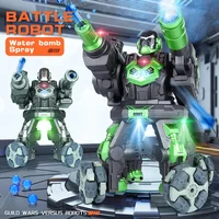 JC09 2.4G RC Robot Battle Spray Shoot Robo With Dual Remote Control Humanoid Fighting Robots Toys for Kids Christmas gift toy 2