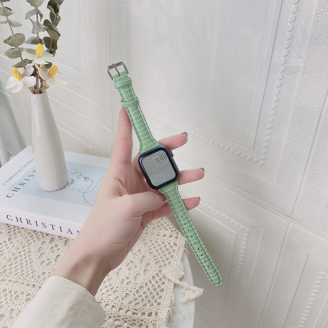 Slim Strap For Apple Watch SE7 6 5 42/44mm Leather Bracelet for Iwatch Band Series 4 3 2 1 38/40mm Accessories 41/45mm