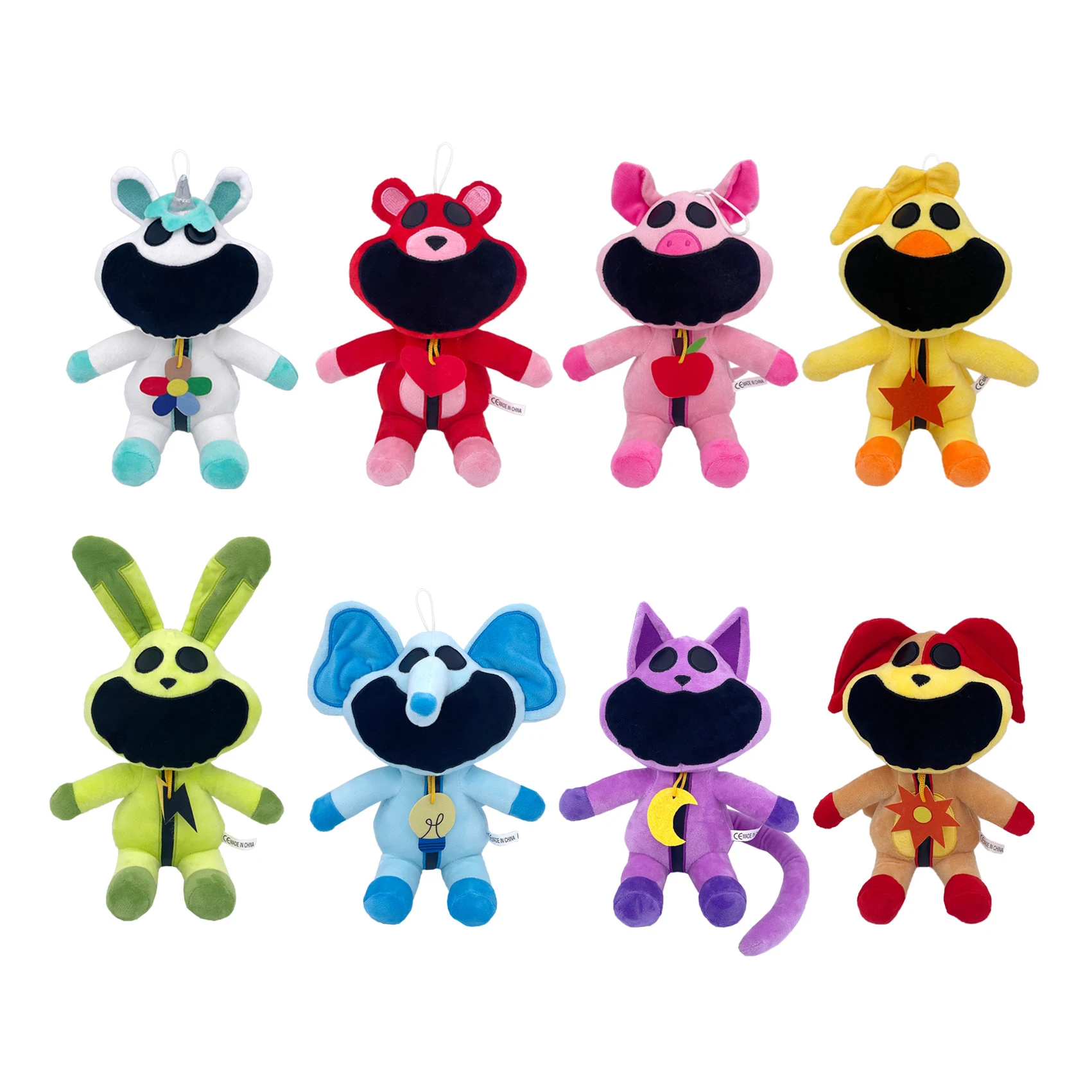 Smiling Critters Stuffed Plush Doll Cartoon Toys Collectible Gifts for Kids Fans Adults Birthday Anime Game Figure