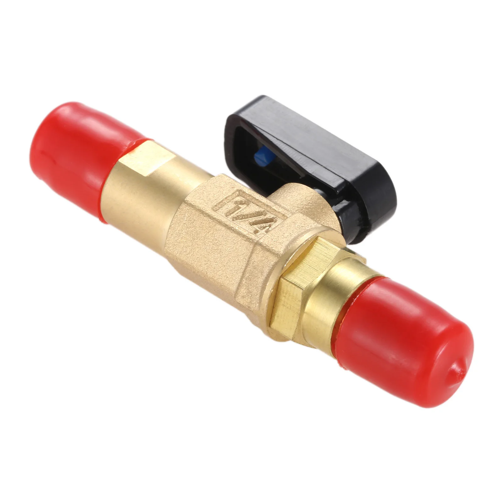 Air Conditioning Adapter Refrigerant Ball Valve Adapter 1/4" SAE Straight Shut-Off Valve For HVAC A/C Fit for R134A R22 R12 R410A