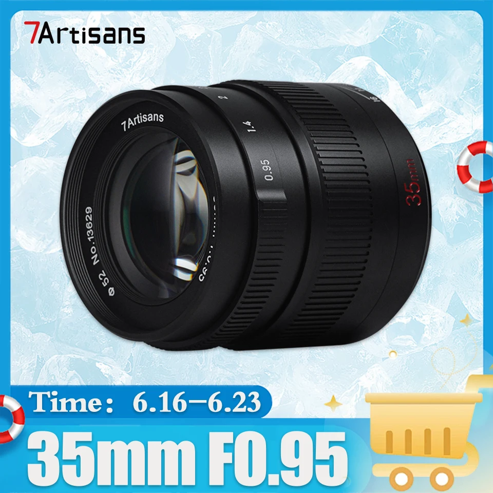

7artisans APS-C 35mm F0.95 Extra-large Aperture Portrait Camera Lens with Sony E Nikon Z Fujifilm XF Canon EOS-M RF M43 Mount