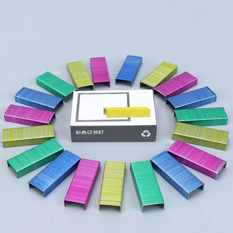 3200pcs 12mm Creative Colorful Metal Staples No.12 24/6 Binding Stapler Office Binding Supplies School Student Stationary stapler pin