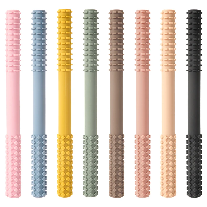 Teething Toys Baby Teething Toys Silicone Teething Toys Silicone Teether 1PCS Baby Toy Silicone Molar Straw Baby Teether With Brush