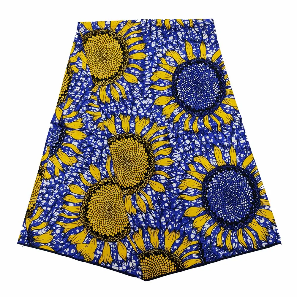  African Ankara Wax Fabric Yellow 100% Cotton Original