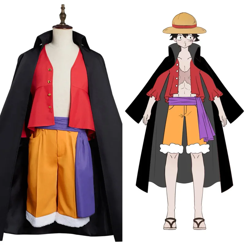 

Anime Monkey D. Disfraz de Cosplay de Luffy, uniforme, traje de Carnaval de Halloween