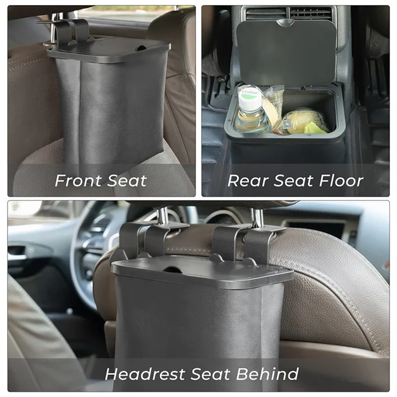 Car Trash Can Bin, Car Accessories Organizer, Garbage Cars Storage Pockets, For Trash Can, Closeable, Waterproof Outer Skin, Portable, car trash can