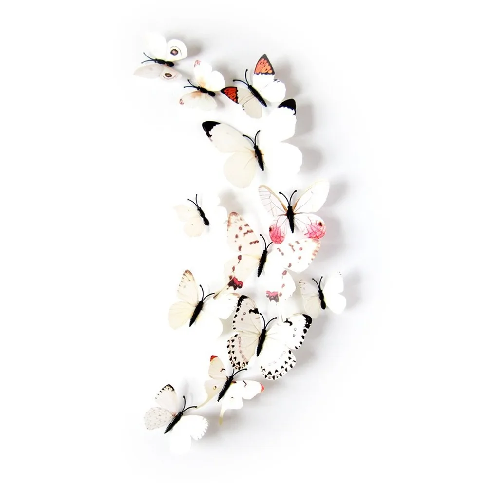 Butterfly Decoration 12PCS/Lot PVC Artificial Colourful Butterfly Decorative Stakes Wind Spinners Garden