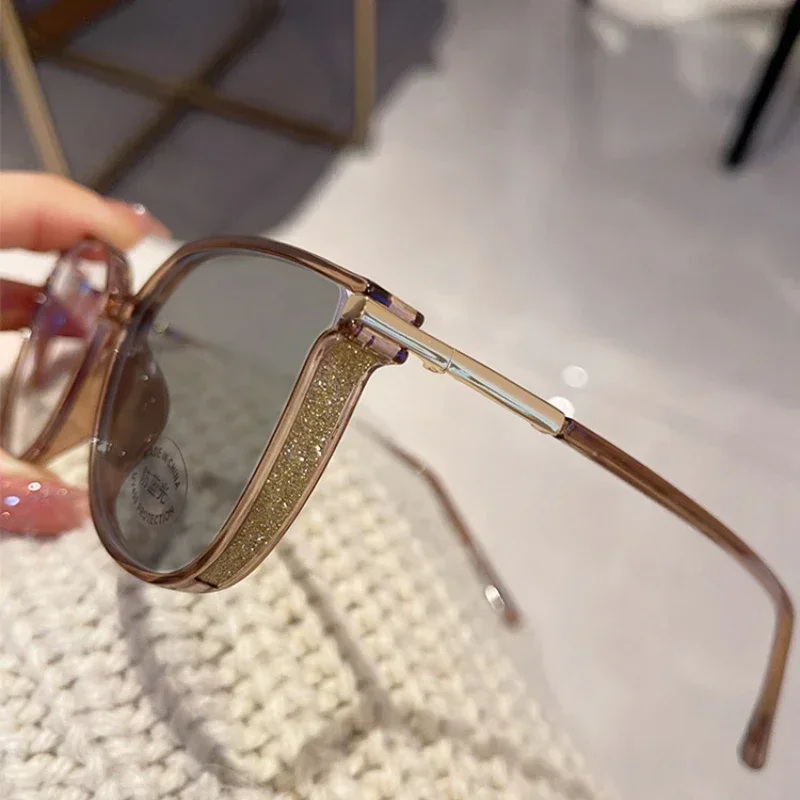Men Ultra Light Large Frame Photochromic Near Sight Glasses Trendy Women Myopia Glasses Anti Blue Light Color Changing Eyewear 2