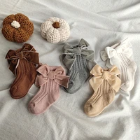 Red Bow Tie Medium Tube Socks Girls' Christmas Stockings Infants Toddlers Soft Cotton Children Non Slip Floor Socks Baby Gift 2