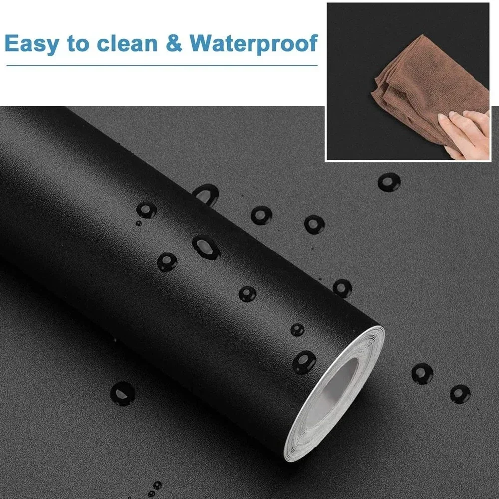 검은색 자기 접착 필름, 두꺼운 주방 캐비닛 스티커, 가구, 찬장용 매트 가구 벽지, 테이블 벽 필름