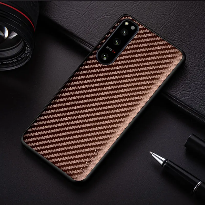 Carbon Fibre Shockproof Slim Non-Slip Full Body Phone Case